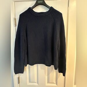 Quince navy fisherman sweater